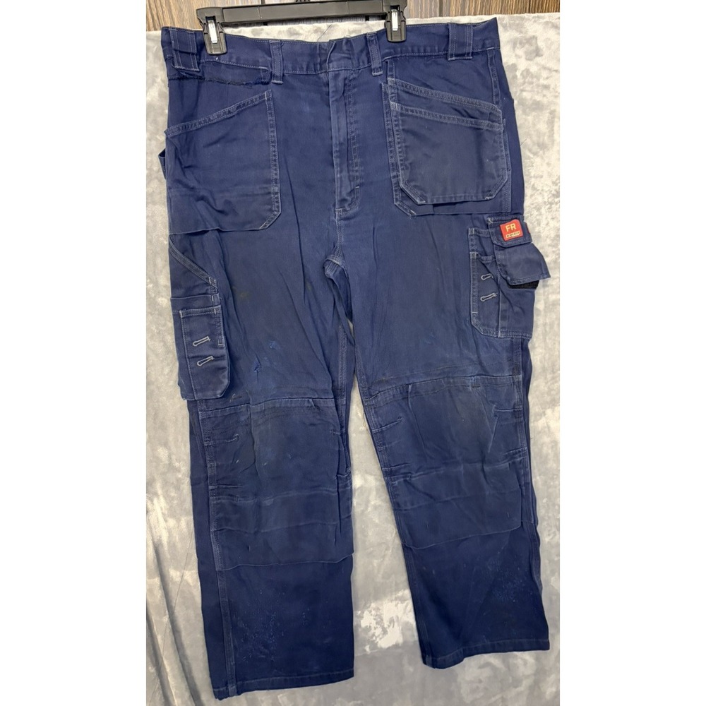 Blaklader Cargo Work Pants 38x29 Mens Navy Blue Utility Reinforced Knee